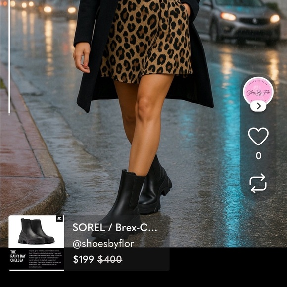 SOREL / Brex-Chelsea / Rainy Day /  Boots / Waterproof / Black / Size 9 - Picture 1 of 10